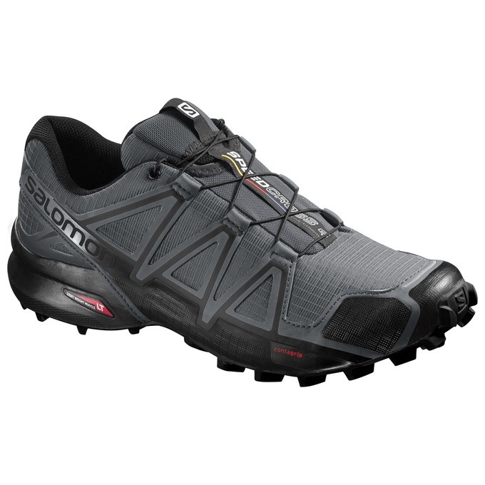 Salomon Israel SPEEDCROSS 4 - Mens Trail Running Shoes - Grey/Black (MQUV-84602)